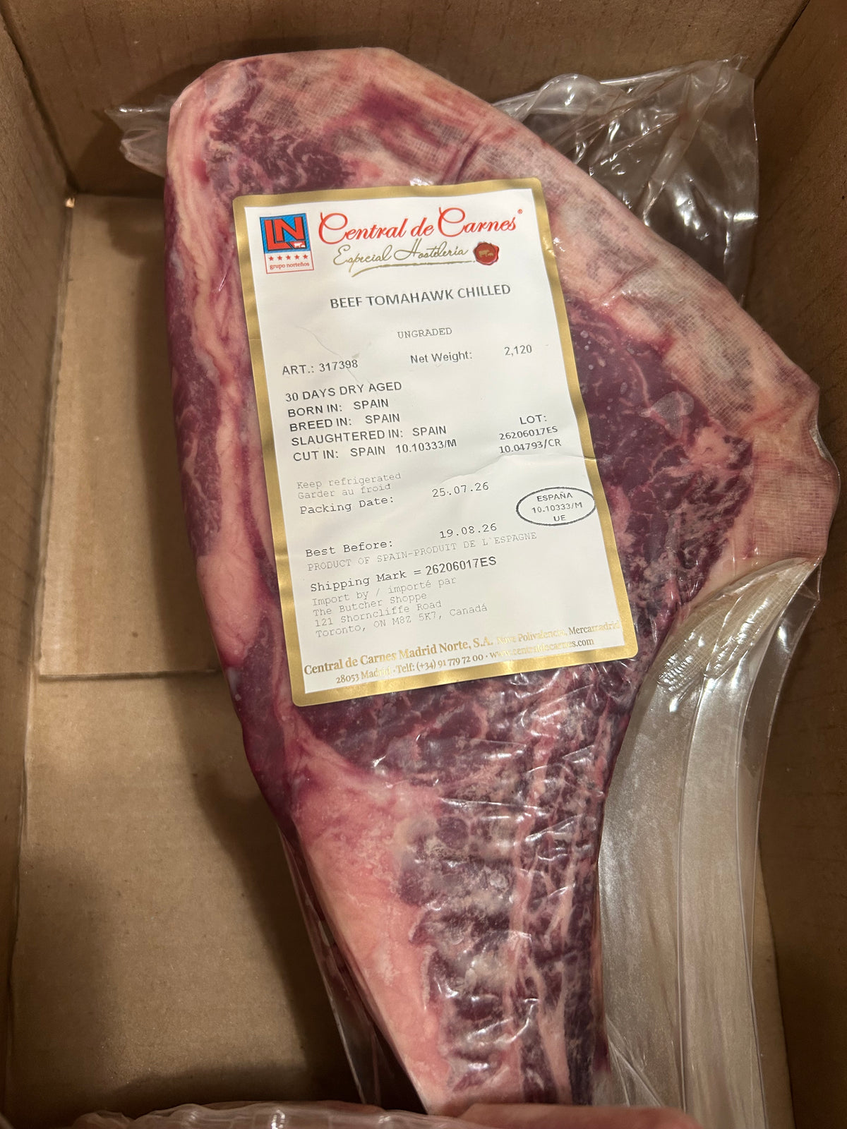 Spanish Galician Tomahawk Steak